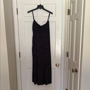 Brandy Melville Navy and White tiny floral Patterned Maxi Dress